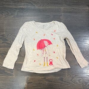 Kids Long Sleeve Shirt with Umbrella Print